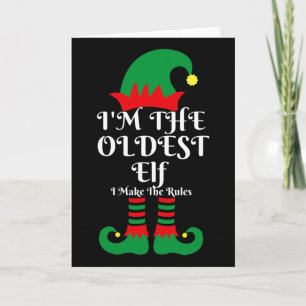 I'm The Oldest Elf Santa Claus Helpers Matching Fa Card