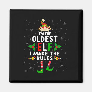 I'm The Oldest Elf Xmas Elf Sibling Cousin Matchin Magnet