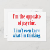 I'm the opposite of psychic postcard (Front/Back)