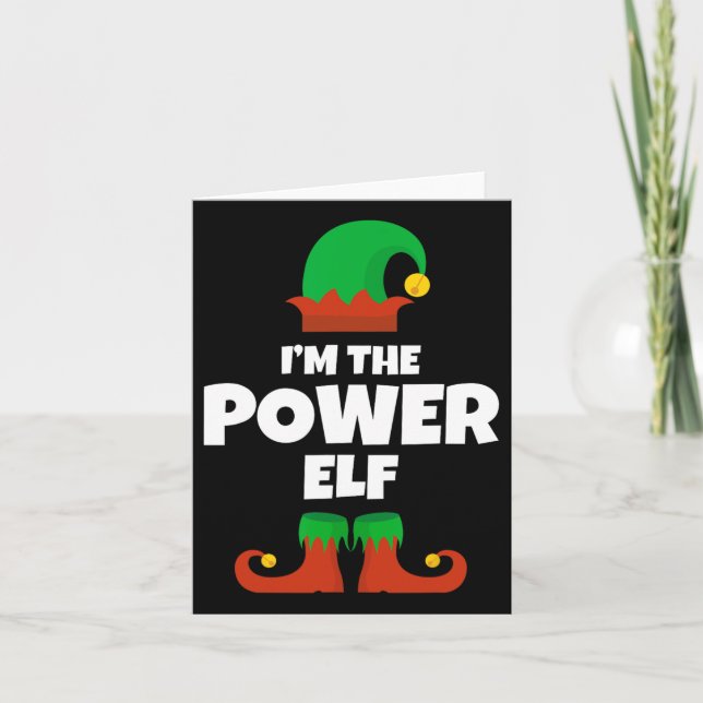 I'm The Power Elf Family Pajama Christmas Funny  Card (Front)