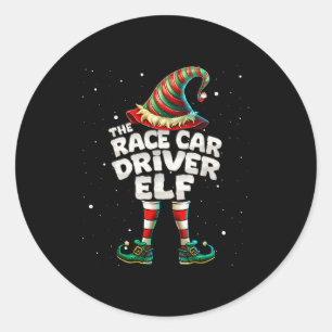 I'm The Race Car Driver Elf Family Matching Group Classic Round Sticker