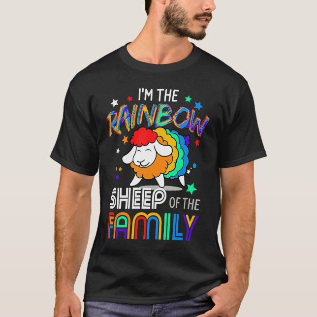 I'm The Rainbow Gay Sheep Of The Family Gay Pride T-Shirt (Front)