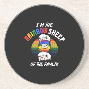 Im The Rainbow Sheep Of The Famliy Present Coaster