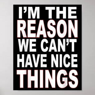 I'm The Reason We Can't Have Nice Things Funny  Poster