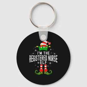 I'm The Registered Nurse Elf Christmas Family Pjs  Key Ring