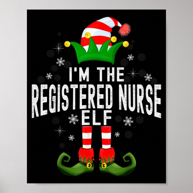 I'm The Registered Nurse Elf Christmas Family Pjs  Poster (Front)