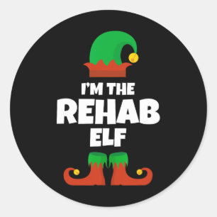 I'm The Rehab Elf Family Pajama Christmas Funny Nu Classic Round Sticker