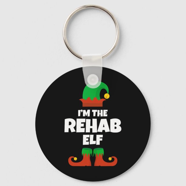 I'm The Rehab Elf Family Pajama Christmas Funny Nu Key Ring (Front)
