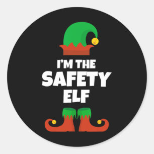 I'm The Safety Elf Family Pajama Christmas Funny  Classic Round Sticker