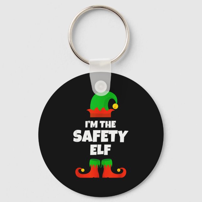 I'm The Safety Elf Family Pajama Christmas Funny  Key Ring (Front)