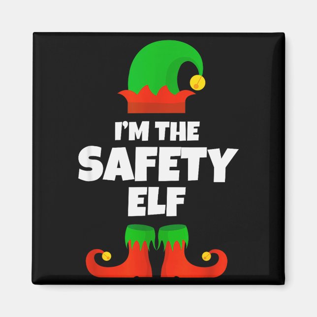 I'm The Safety Elf Family Pajama Christmas Officer Magnet (Front)