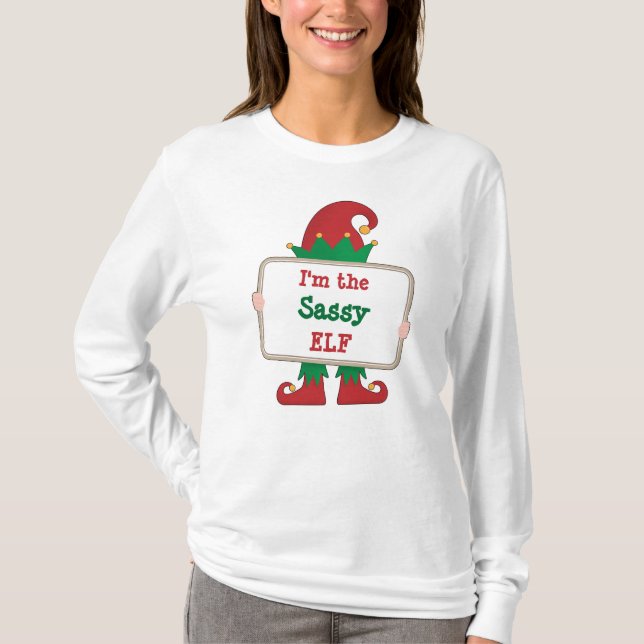 I'm The Sassy Elf | Personalised Christmas Elf T-Shirt (Front)