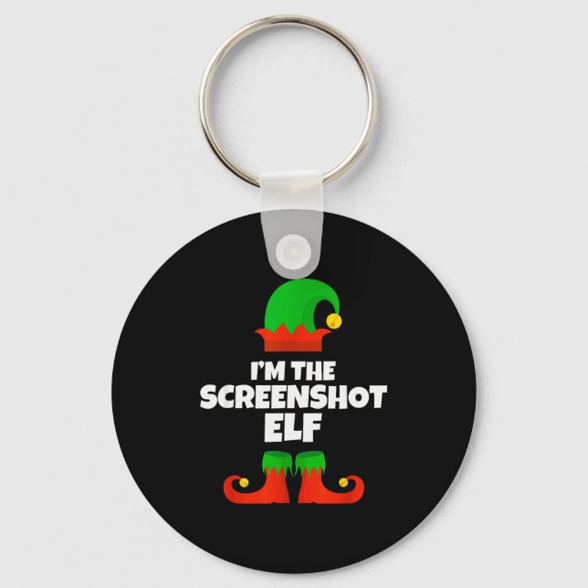 I'm The Screenshot Elf Family Pajama Christmas Fun Key Ring (Front)