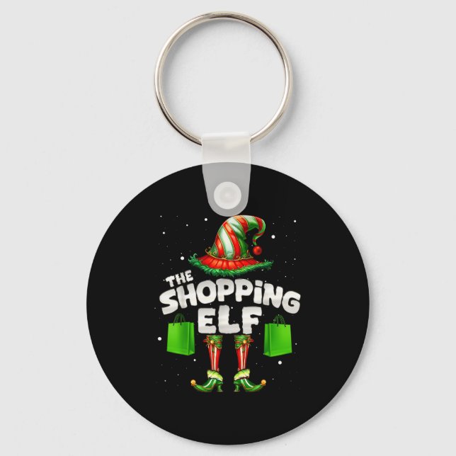 I'm The Shopng Elf Family Matching Group Christmas Key Ring (Front)