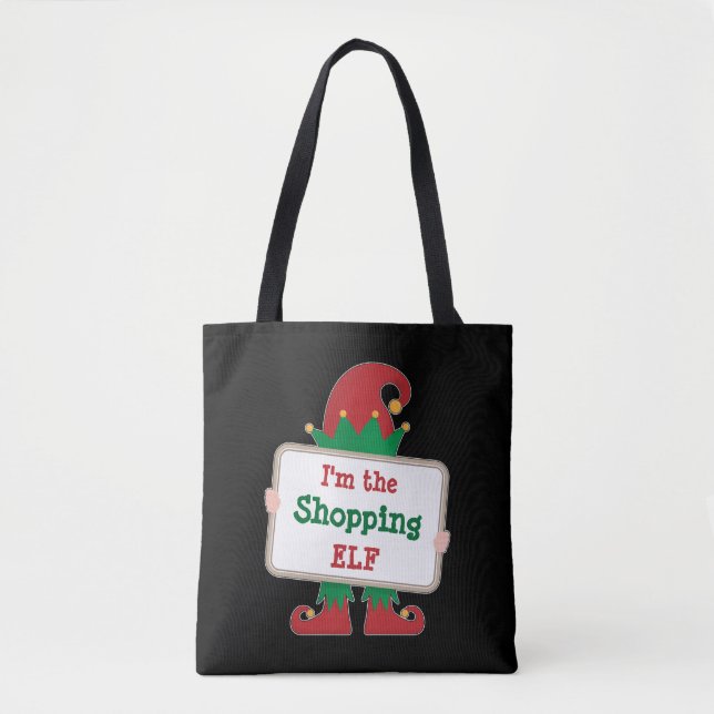 I'm The Shopping Elf | Personalised Christmas Elf Tote Bag (Front)