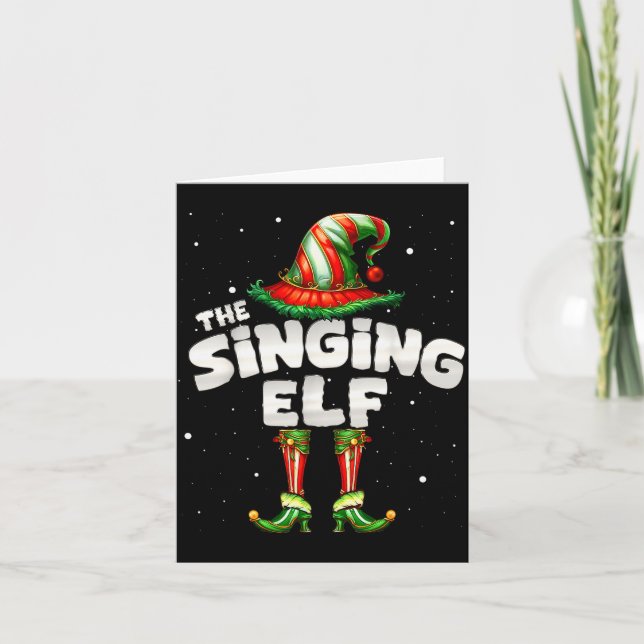 I'm The Singing Elf Family Matching Group Christma Card (Front)