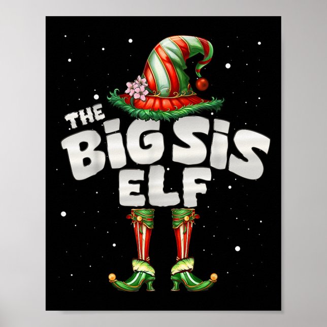 I'm The Sister Elf Family Matching Group Christmas Poster (Front)