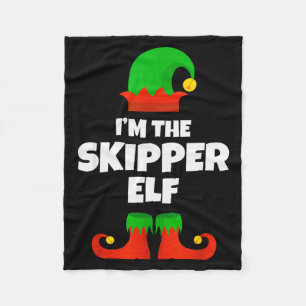 I'm The Skipper Elf Family Pajama Christmas Funny  Fleece Blanket