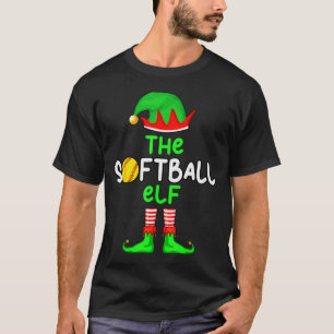 I'm The Softball Elf Christmas Family Matching Paj T-Shirt