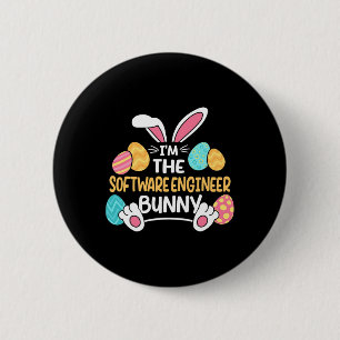 Im The Software Engineer Bunny Developer Easter  6 Cm Round Badge