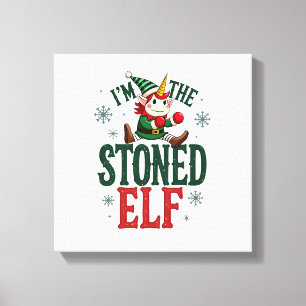 Im The Stoned Elf Vintage Christmas Dabbing Unicor Canvas Print