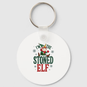 Im The Stoned Elf Vintage Christmas Dabbing Unicor Key Ring