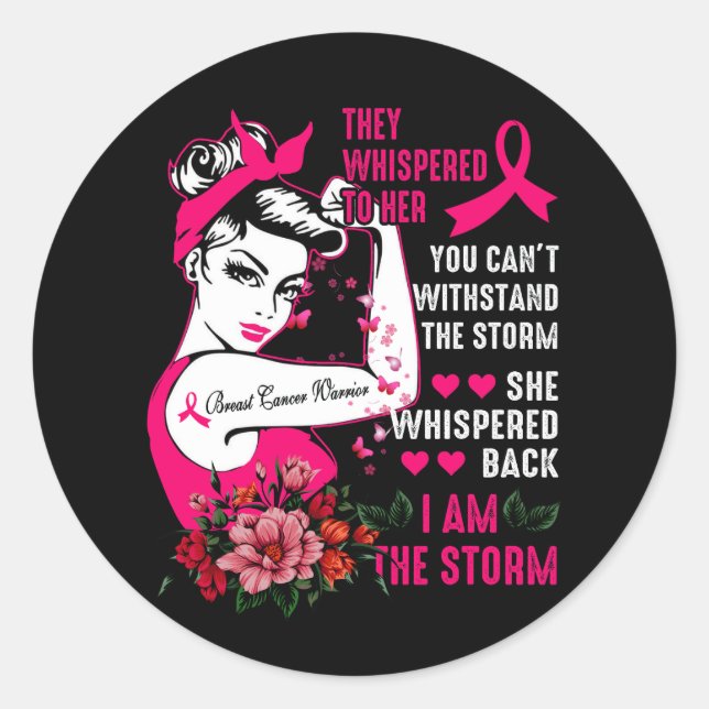 I'm The Storm Black Women Breast Cancer Survivor P Classic Round Sticker (Front)