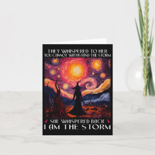 I'm The Storm Breast Cancer Witch Halloween Starry Card