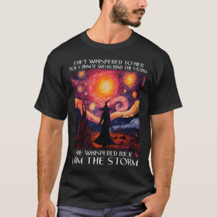 I'm The Storm Breast Cancer Witch Halloween Starry T-Shirt