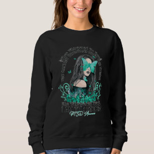 I'm The Storm Ptsd Awareness Woman Butterfly Teal Sweatshirt