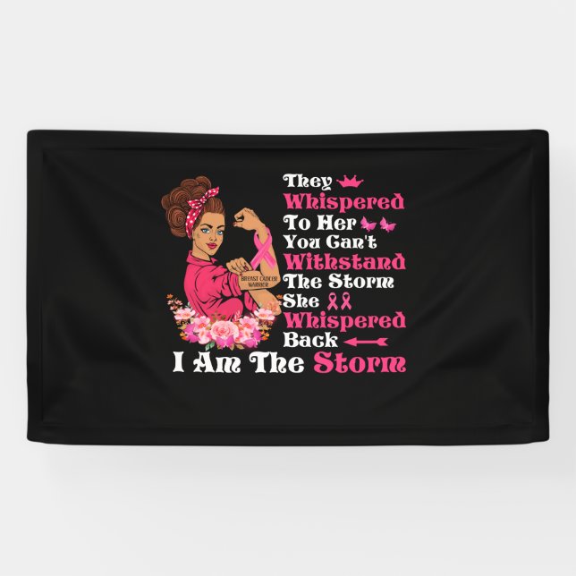 I'm The Storm Strong Women Breast Cancer Warrior Banner (Horizontal)