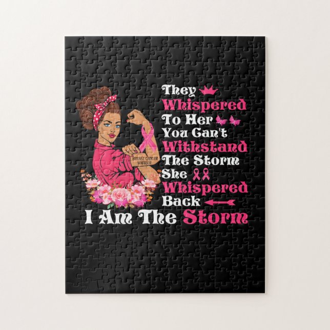 I'm The Storm Strong Women Breast Cancer Warrior Jigsaw Puzzle (Vertical)