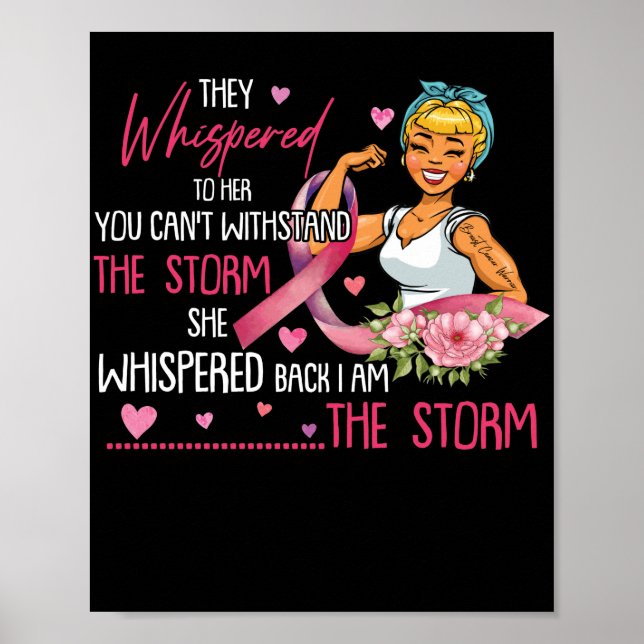 I'm The Storm Strong Women Breast Cancer Warrior Poster (Front)