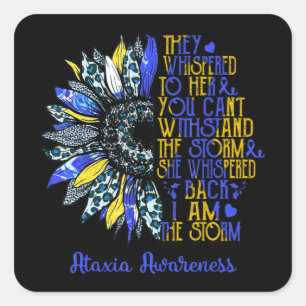 I'm The Storm Sunflower Leopard Ataxia Warrior Sur Square Sticker