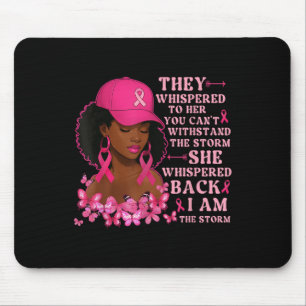 Im The Storm Women Black Cowgirl Breast Cancer Awa Mouse Pad