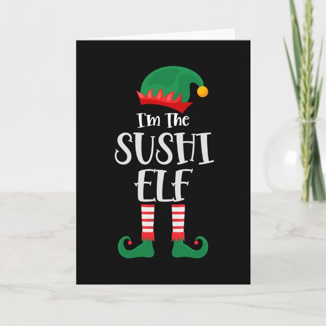 Im The Sushi Elf Matching Christmas Card (Front)
