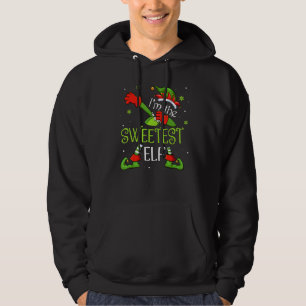 I'm The Sweetest Elf Dabbing Santa Claus Xmas Fami Hoodie