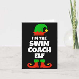I'm The Swim Coach Elf Family Pajama Christmas Fun Card