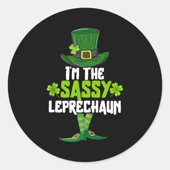 I'm The Sy Leprechaun Matching St Patrick's Day Co Classic Round Sticker (Front)