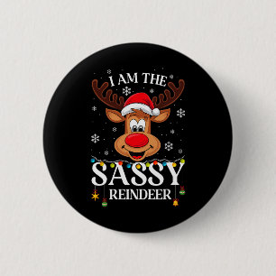 I'm The Sy Reindeer Funny Xmas Holiday Reindeer Lo 6 Cm Round Badge