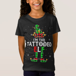 I'm The Tattooed Elf Christmas Lights Elf Red Gree T-Shirt