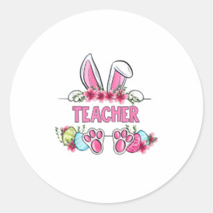 I'm The Teacher Bunny Easter Day Rabbit  Classic Round Sticker