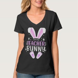 I'm The Teacher Bunny Easter Day Rabbit Family Mat T-Shirt