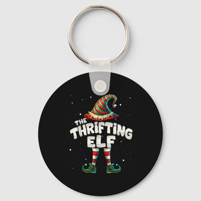 I'm The Thrifting Elf Family Matching Group Christ Key Ring (Front)