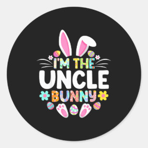 Im The Uncle Bunny Funny Easter Day Family Matchin Classic Round Sticker