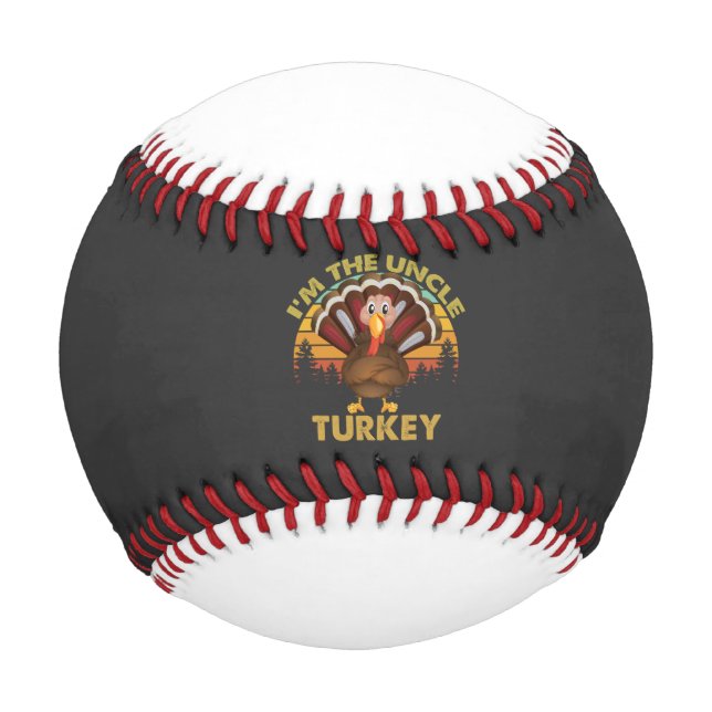 I'm The Uncle Turkey Family Matching Thanksgiving  Baseball (Front)