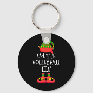 I'm The Volleyball Elf Christmas Holiday Elf Squad Key Ring
