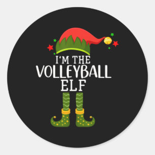 I'm The Volleyball Elf Funny Matching Christmas Co Classic Round Sticker