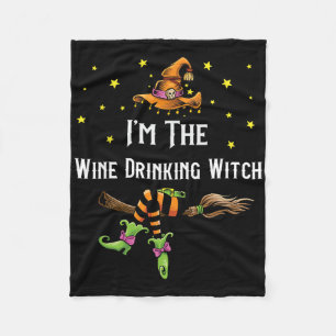 Im The Wine Drinking Witch Halloween Matching Grou Fleece Blanket