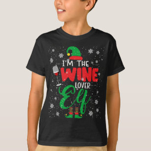 I'm The Wine Lover Elf Christmas Elf Drinking Wine T-Shirt